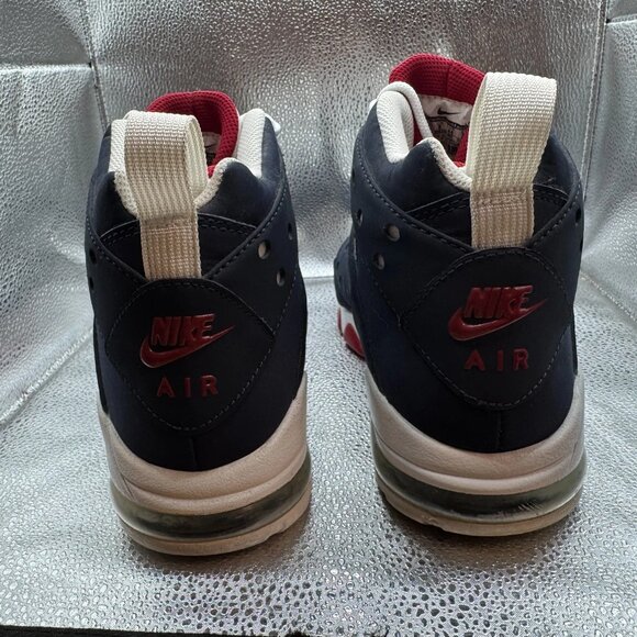 Sz 10 Nike Air Max 2 Mens Blue White High Top Lace Up Basketball Sneakers - Picture 8 of 10